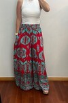 Bordo Yeşil Desen Pantolon Etek